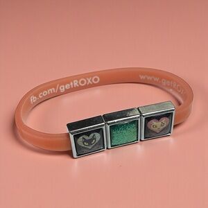 🍭5 for $20🍭 Roxo Pink Silicon Silver Tone Charm Bracelet CC